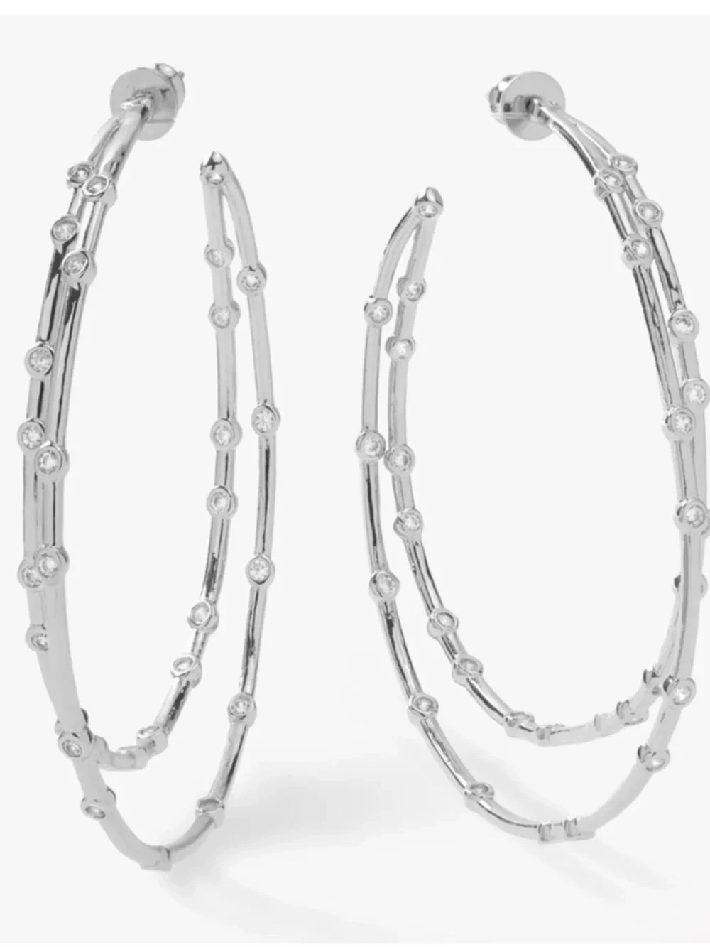 Melinda Maria Big Ass Doubled Hoop Earrings 2.5 - Picture 2 of 4